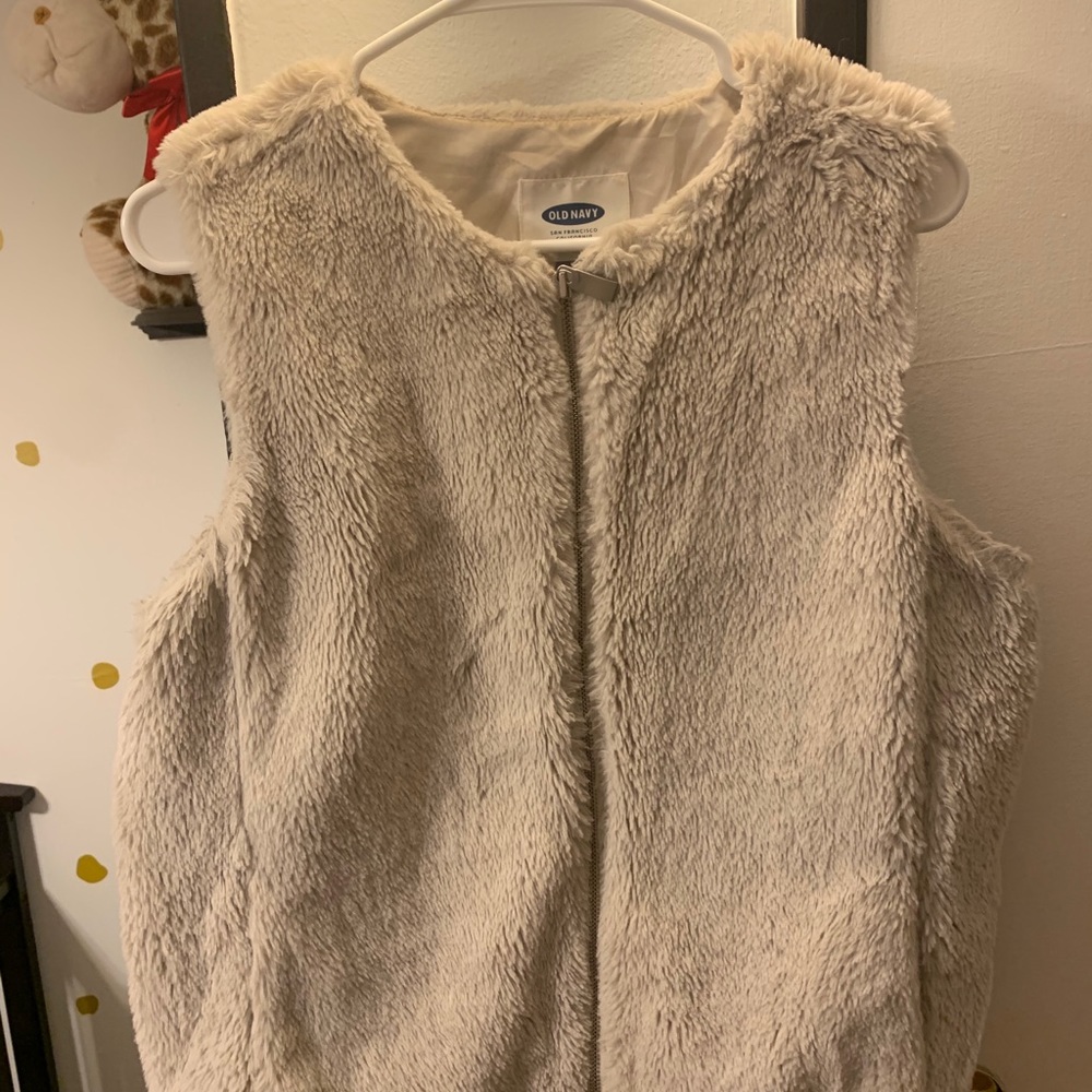 Faux Fur Cream Old Navy Vest
